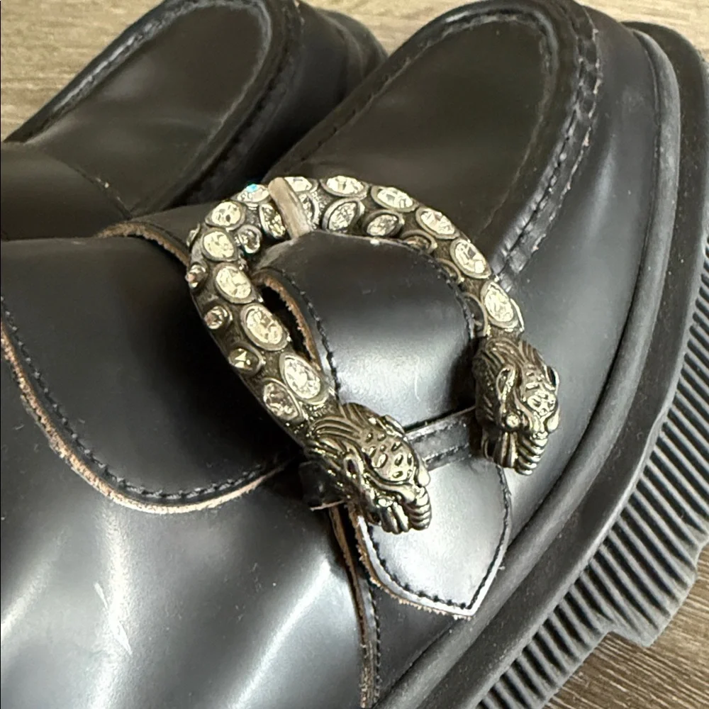 Gucci Authentic Hunder Dionysus-Buckle Leather Boots booties 37.5 - Picture 10 of 11